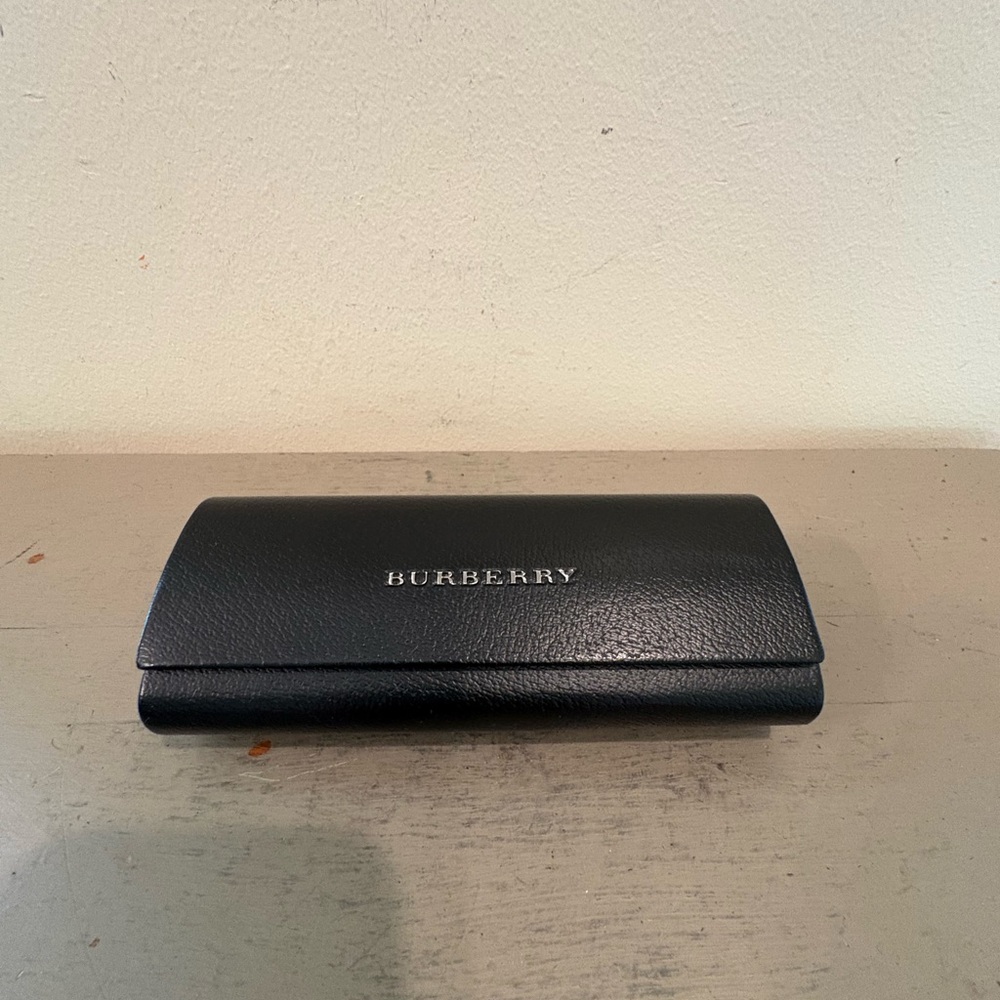 Burberry Black Leather Eyeglass Case